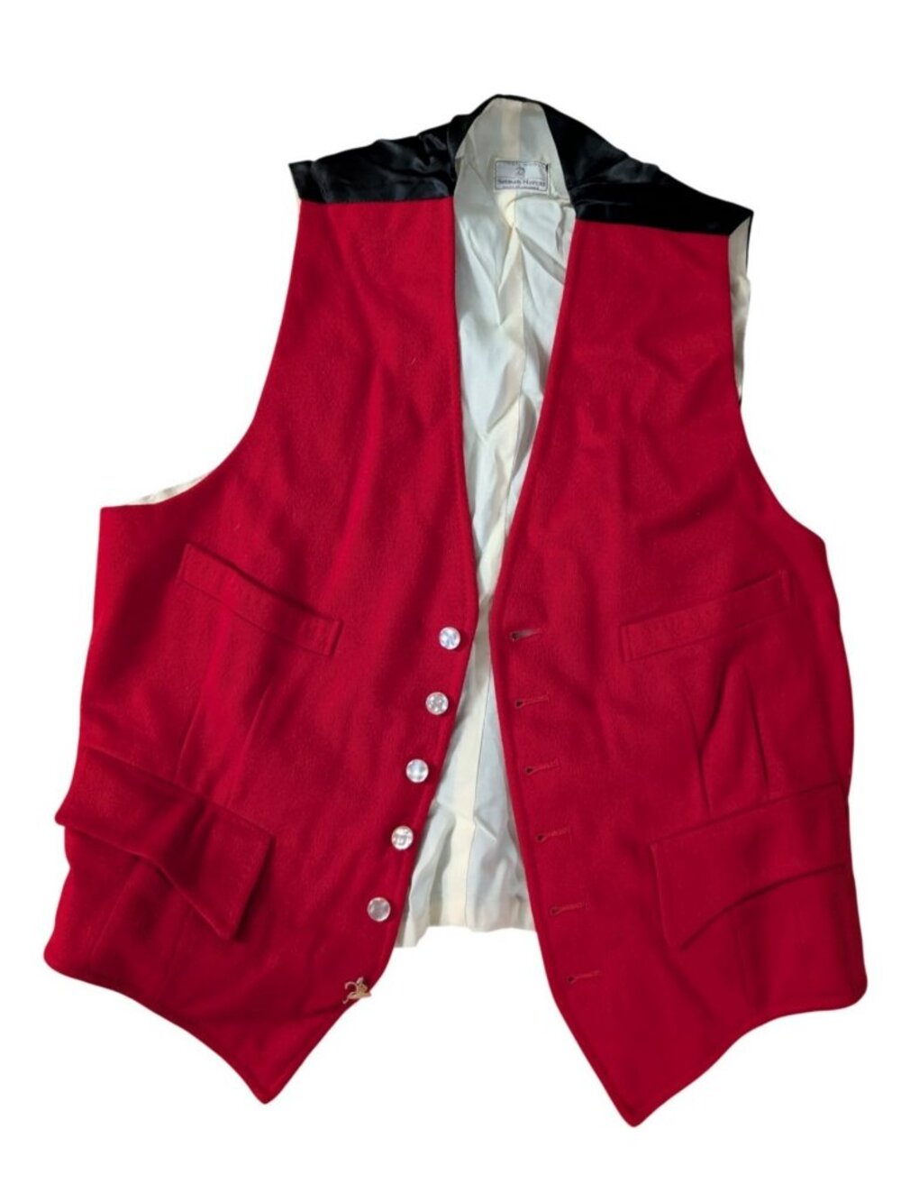 Vintage Neiman Marcus West of England Red Wool Vest Waistcoat Mens 36 S VGUC